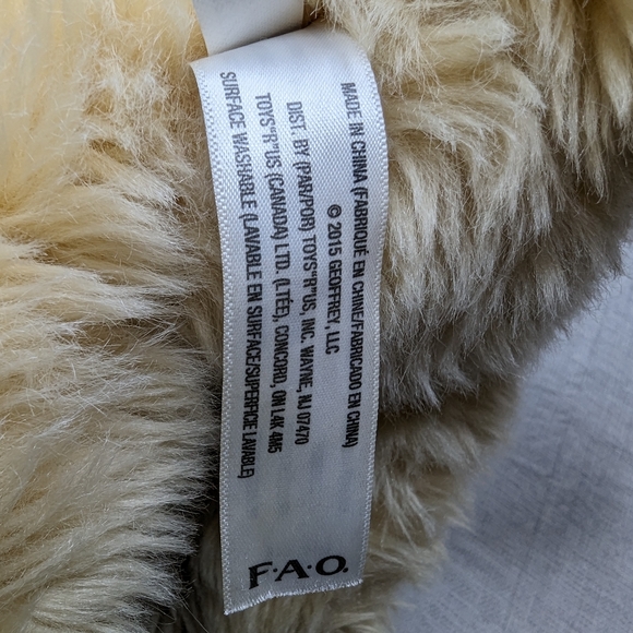 2015 FAO Schwarz Toys R Us Golden Retriever Dog Sitting Plush Toy Medium 12” - Picture 11 of 16